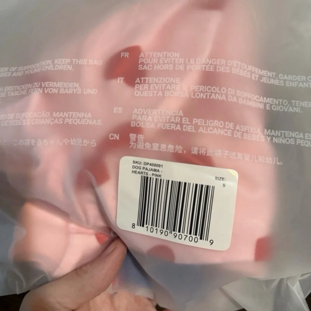 Pink Heart Print Dog Pajamas